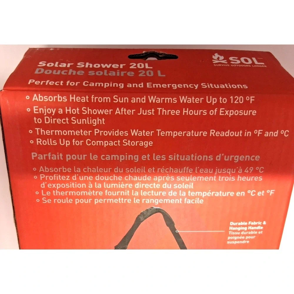 Base Camp  SOL SURVIVE OUTDOORS LONGER -Solar Shower - 20L